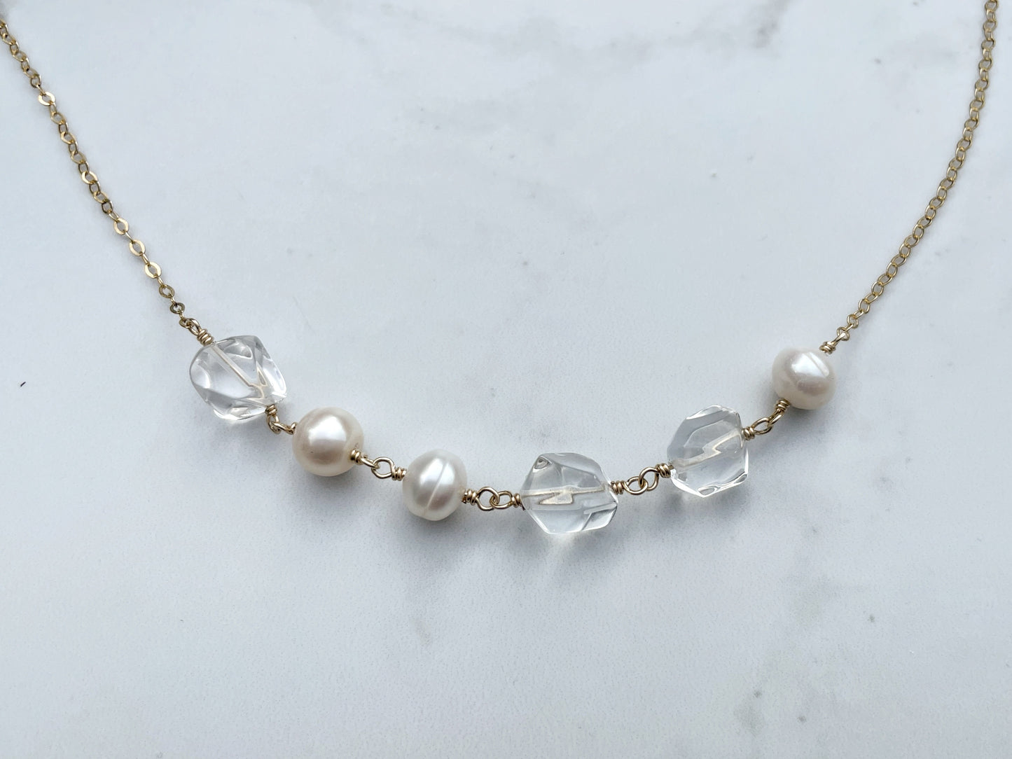 Bloor Pearl and Quartz Necklace