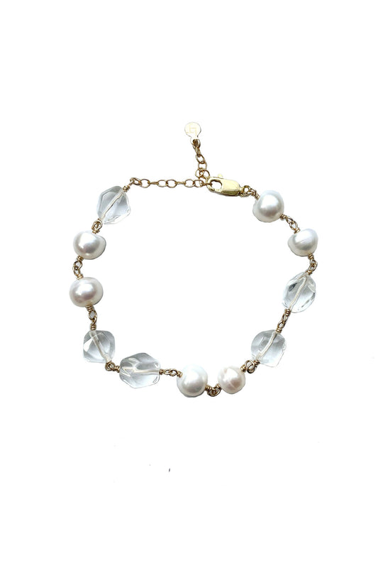 Bloor Pearl and Quartz Bracelet