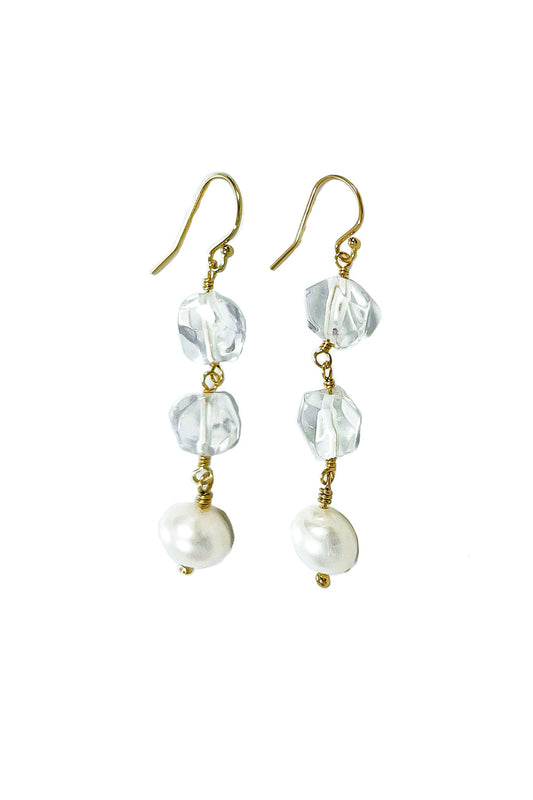 Bloor Pearl and Quartz Earrings