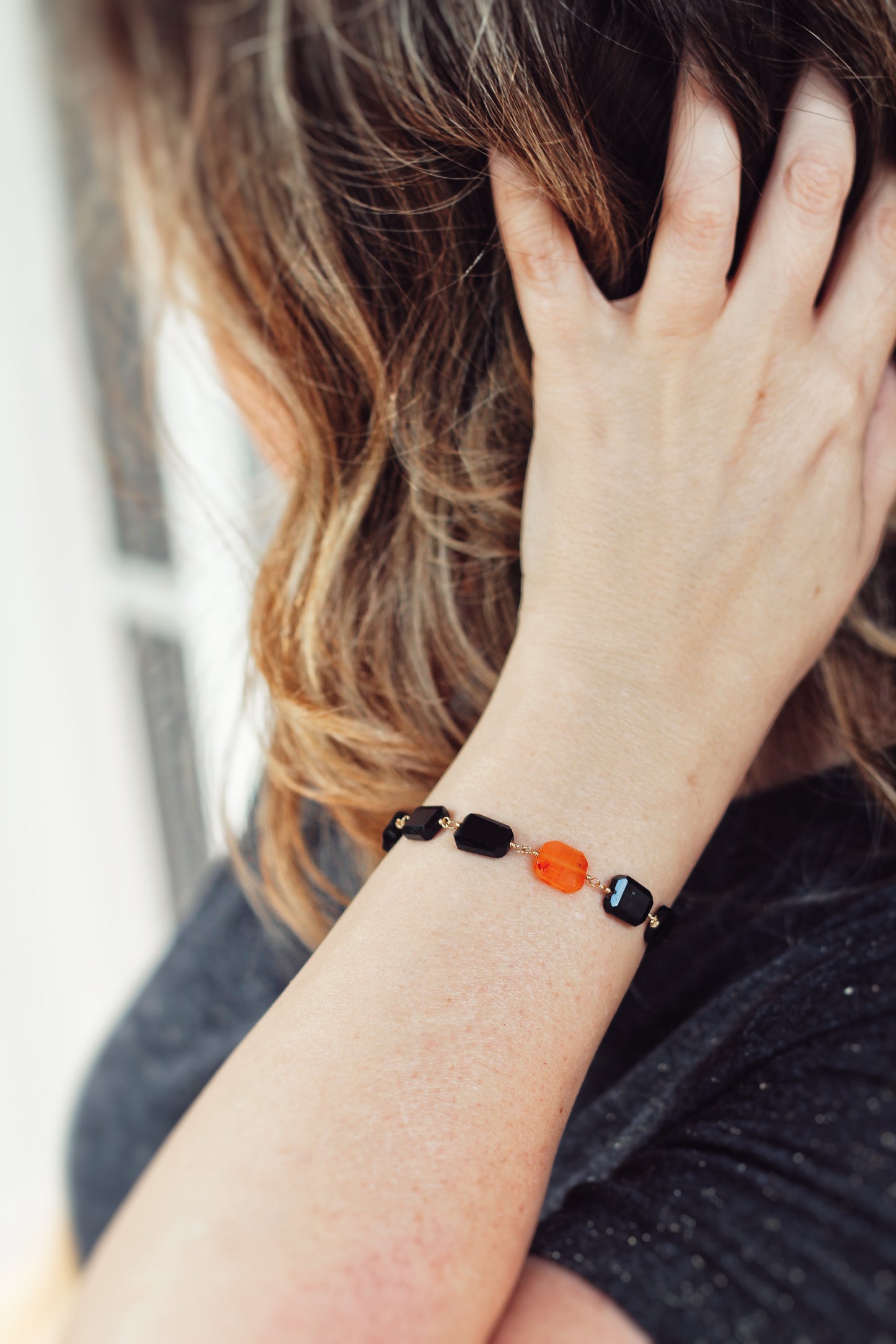 Haddonfield Onyx and Carnelian Bracelet