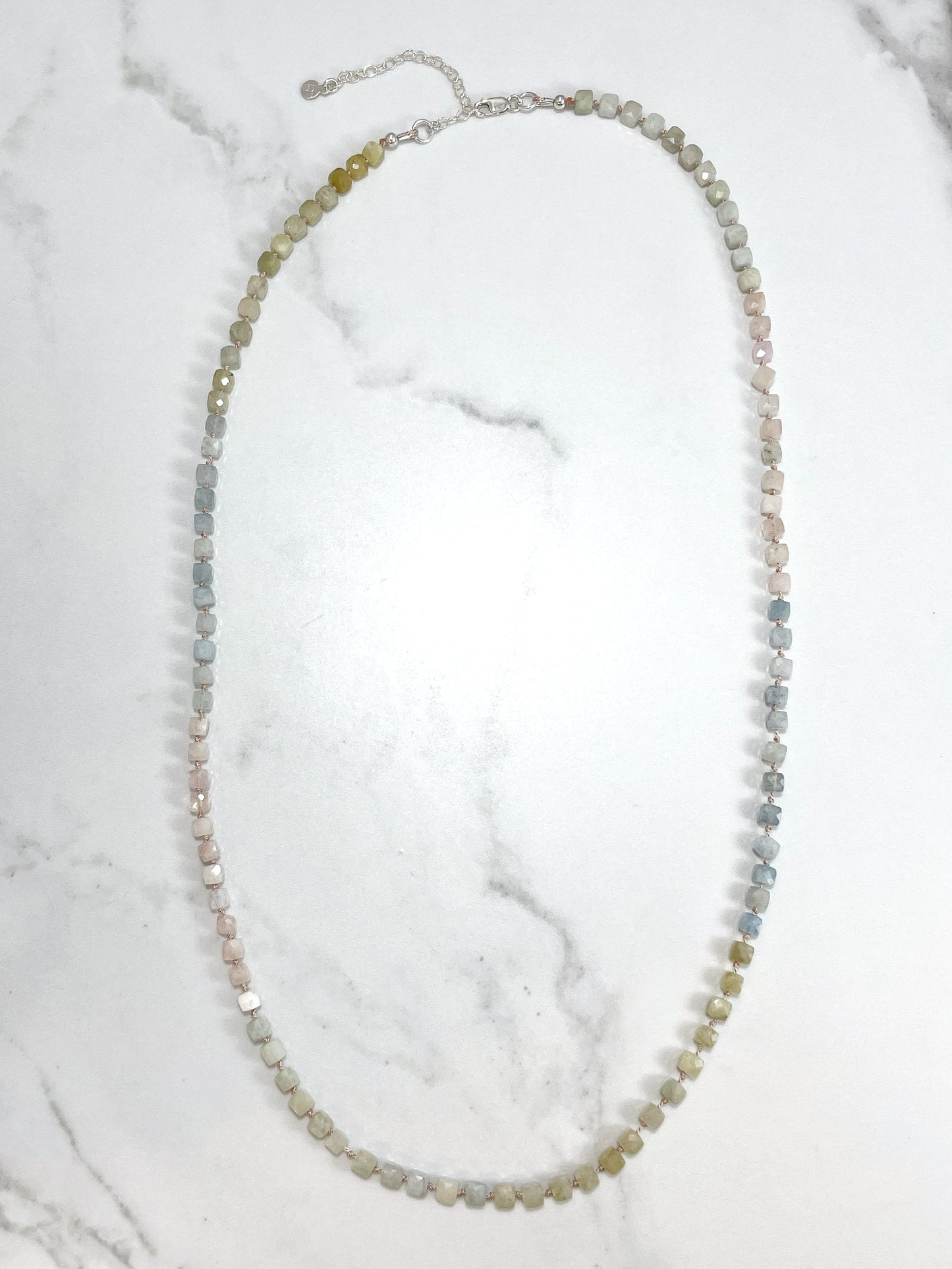 Barcelona Aquamarine and Morganite Beryl Necklace