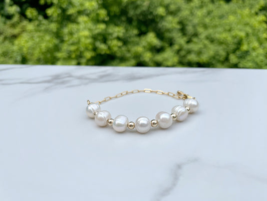 Solana Half Pearl Half Chain Bracelet