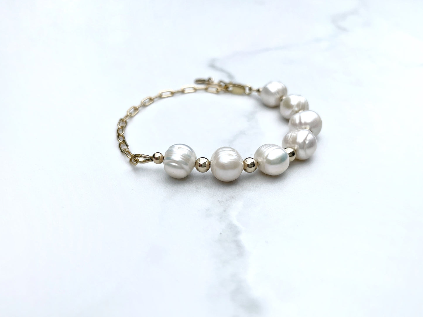 Solana Half Pearl Half Chain Bracelet