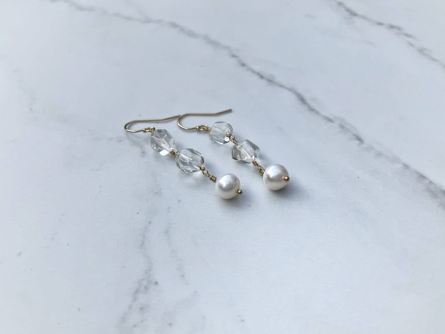 Bloor Pearl and Quartz Earrings