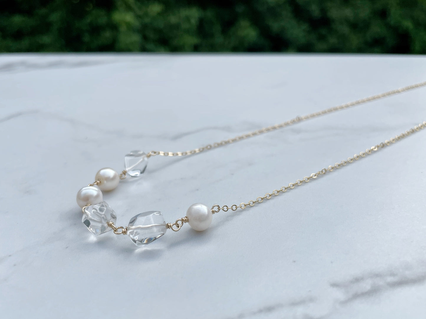 Bloor Pearl and Quartz Necklace