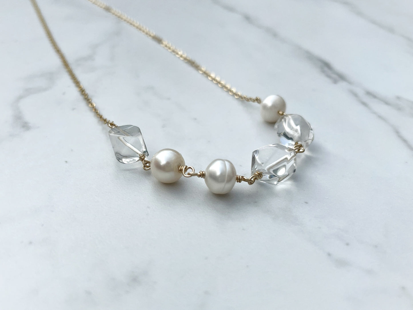 Bloor Pearl and Quartz Necklace