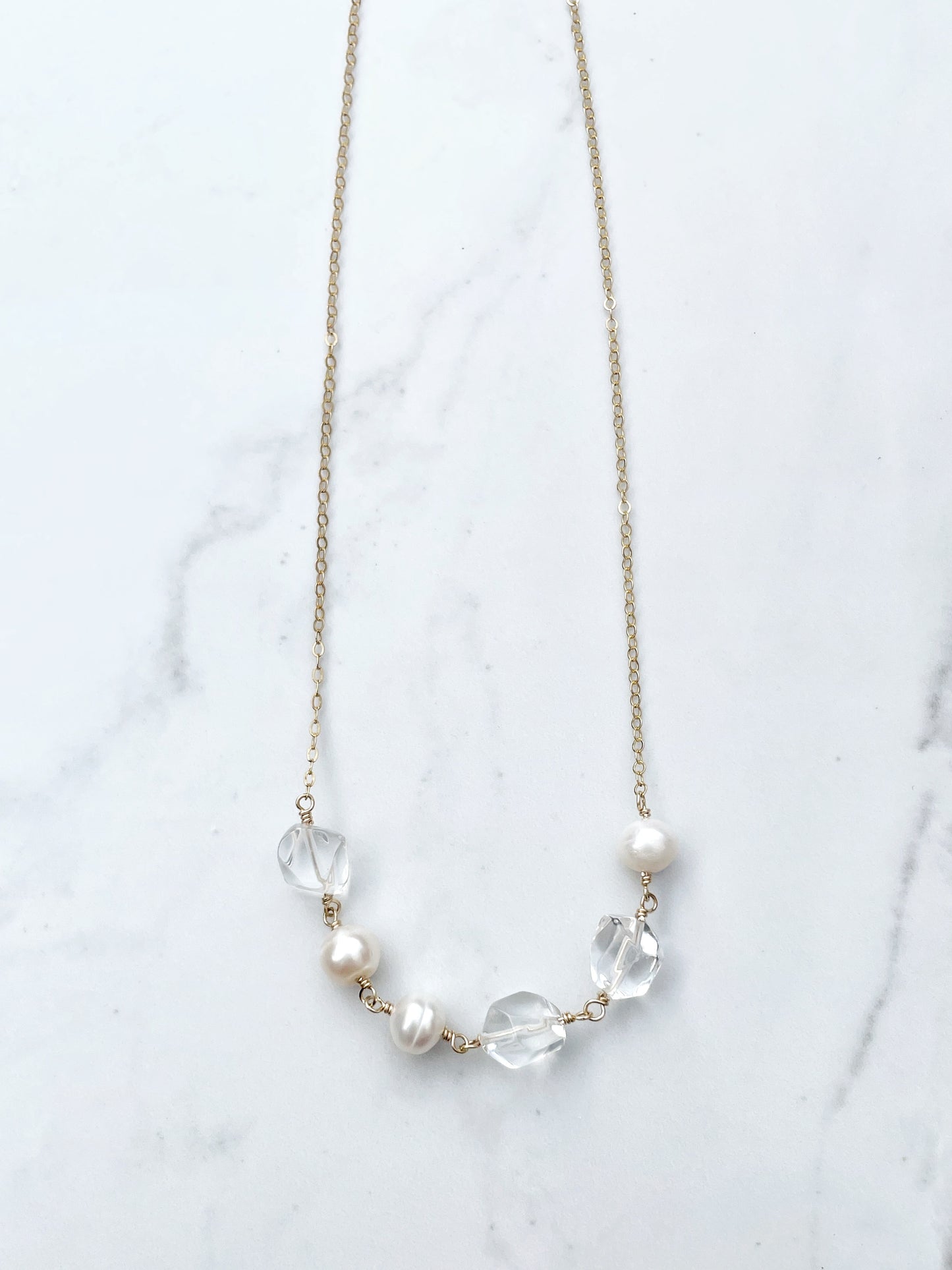 Bloor Pearl and Quartz Necklace