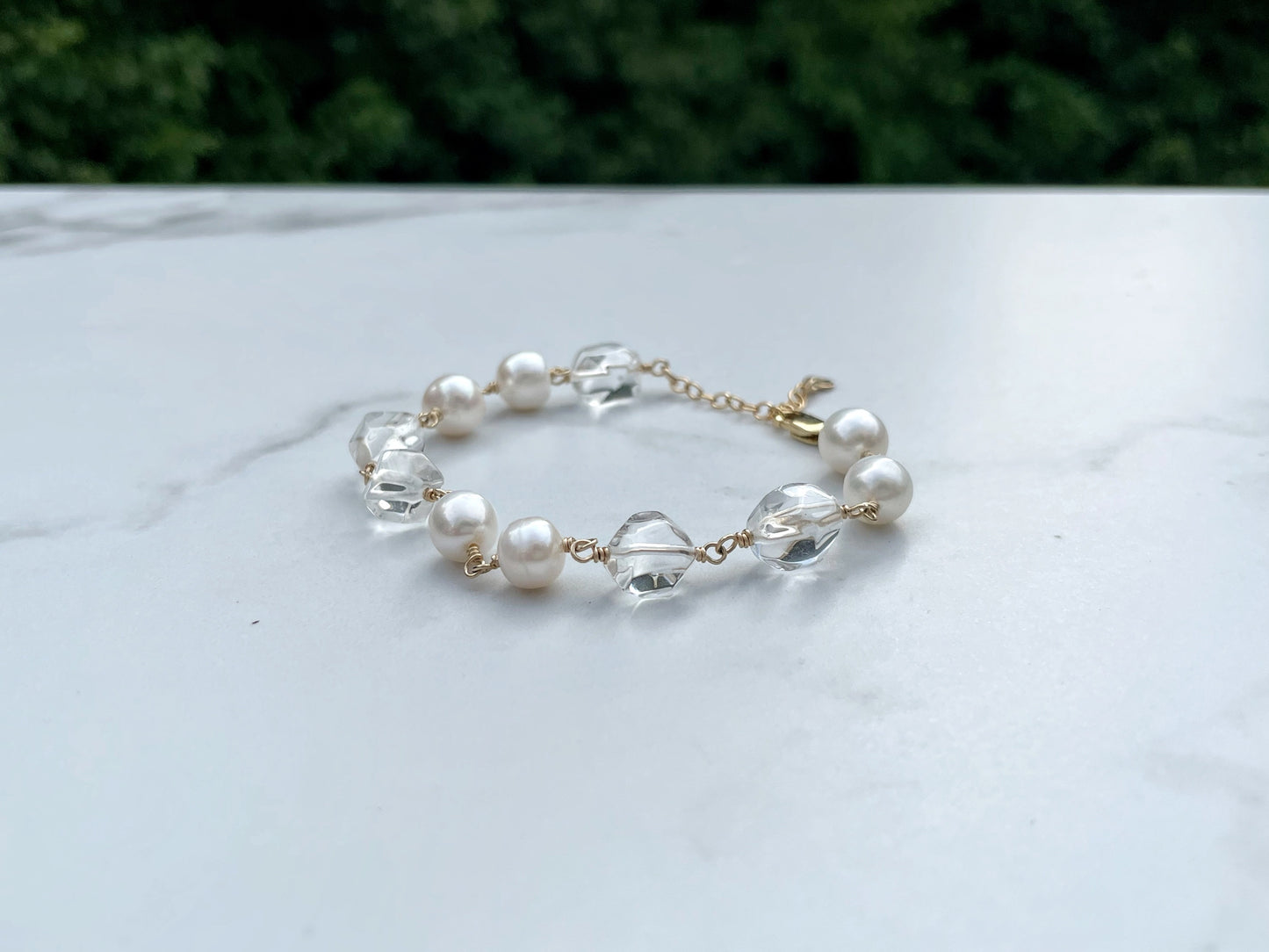 Bloor Pearl and Quartz Bracelet