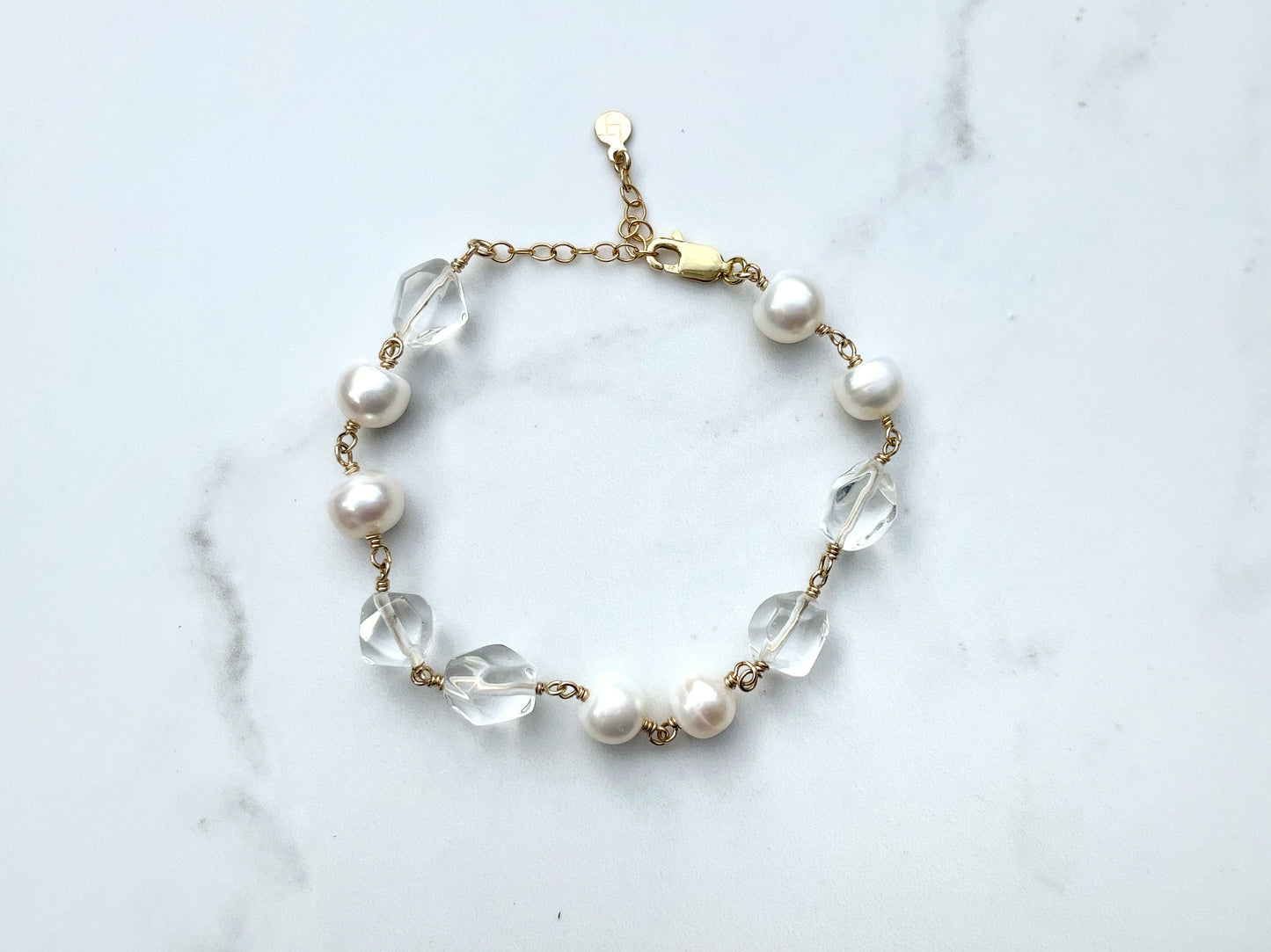 Bloor Pearl and Quartz Bracelet