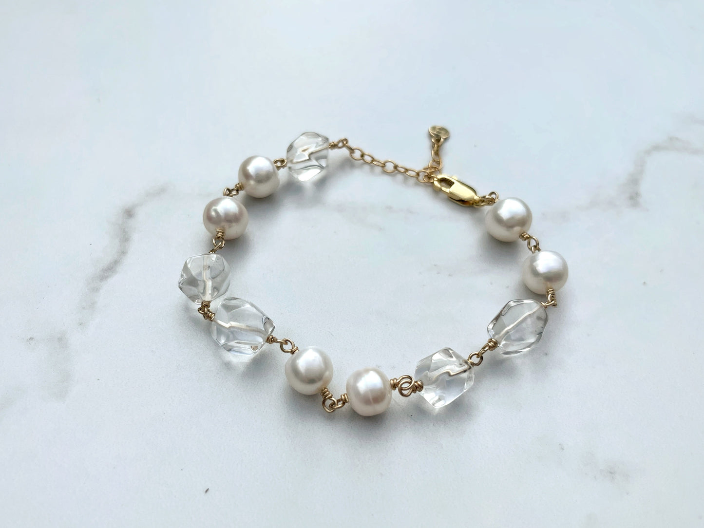 Bloor Pearl and Quartz Bracelet