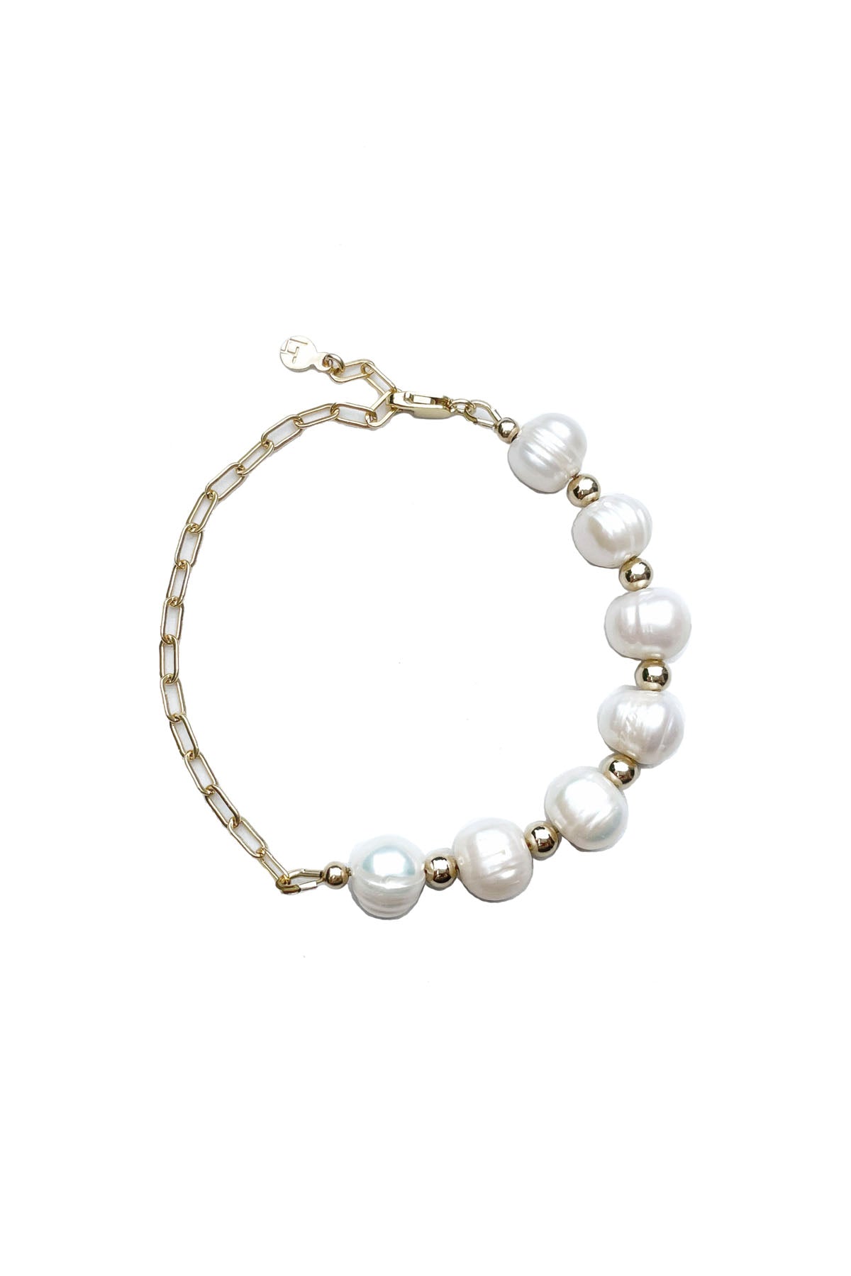 Solana Half Pearl Half Chain Bracelet